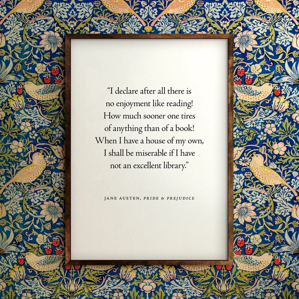 Jane Austen Reading Quote Poster Print