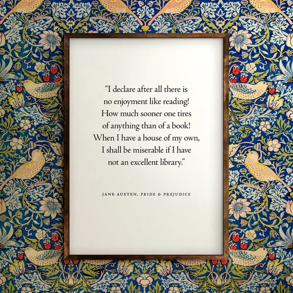 Jane Austen Reading Quote Poster Print