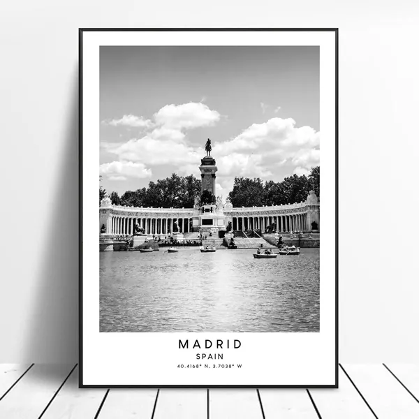 Madrid Retiro Park Minimalist Travel Art Print