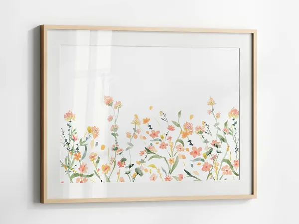 Wildflower Horizontal Watercolor Floral Art Print