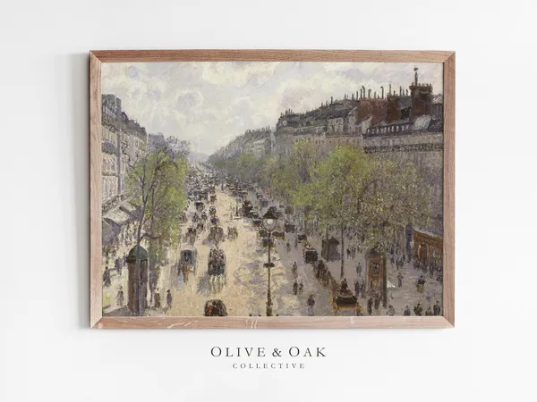 Paris Street Scene Vintage French Architecture Art Print