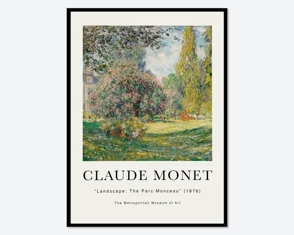 Monet Landscape The Parc Monceau, Vintage Poster