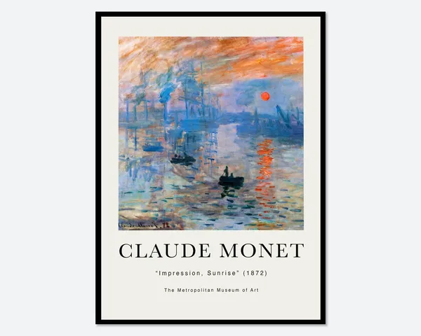 Monet Impression Sunrise 1872 Vintage Poster