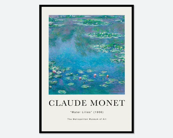 Monet Water Lilies 1906 Vintage Poster Print