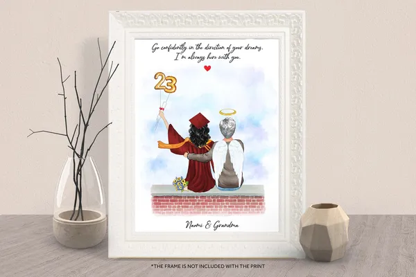 Personalized Graduation In Heaven Memorial Print