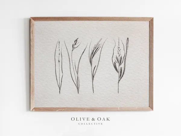 Neutral Vintage Botanical Drawing Art Print