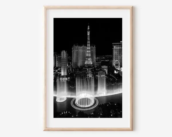 Las Vegas Black And White Travel Poster, Nevada