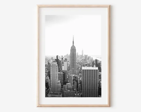 New York City Skyline Poster, Manhattan Wall Art