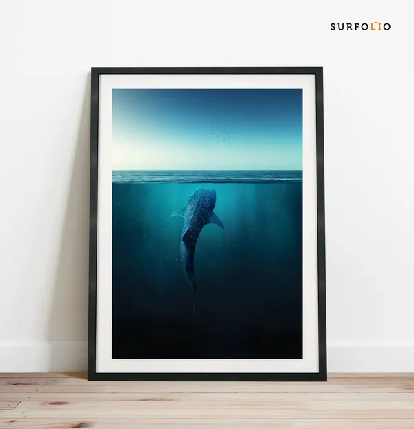 Whale Shark Art Print, Ocean Wall Decor