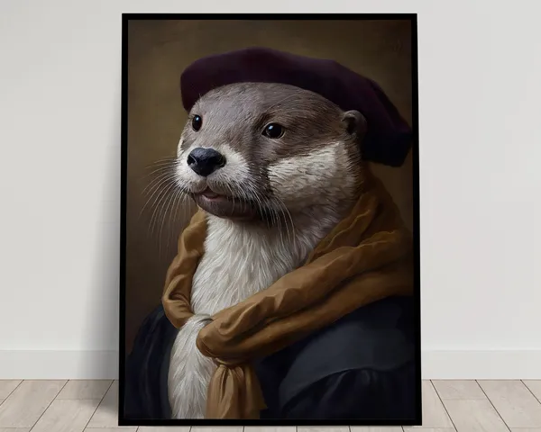 Noble Otter Baroque Style Art Print