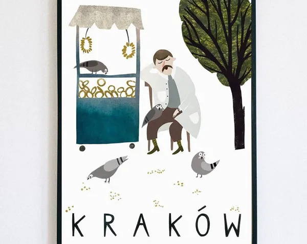 Cracow Poland Travel Poster, Holiday Wall Art Print