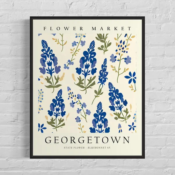 Georgetown Texas Flower Market Art Print