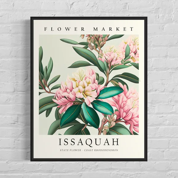 Issaquah Washington Flower Market Art Print, Botanical