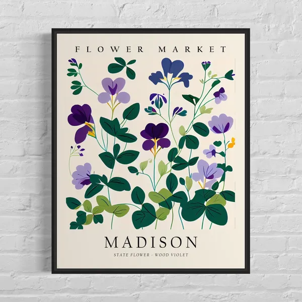 Madison Wisconsin Flower Market Art Print