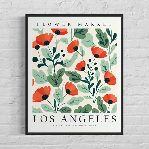 Los Angeles California Flower Market Art Print