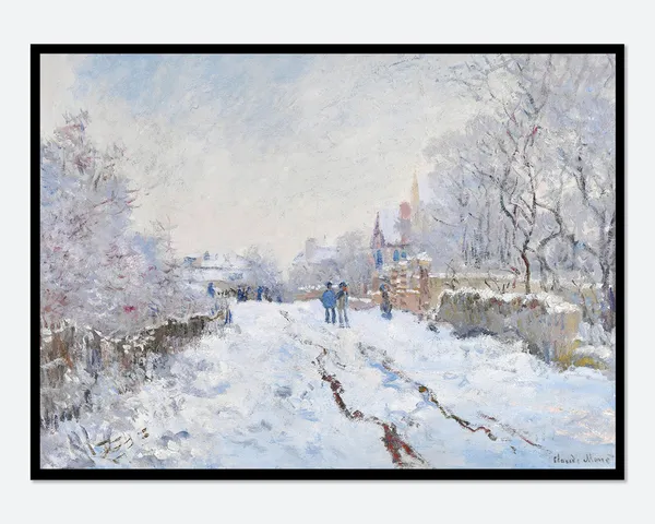 Monet Snow At Argenteuil Vintage Art Print