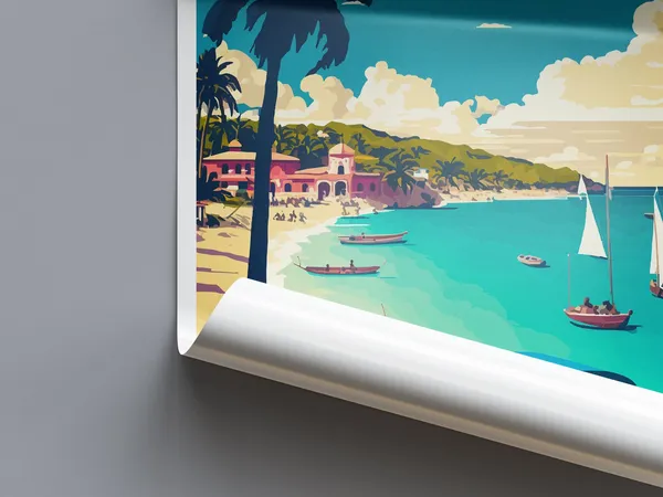 Antigua Scenery Travel Poster