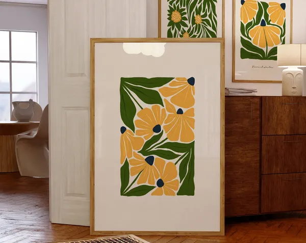 Floral Flower Power 70s Retro Art Print
