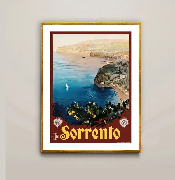 Sorrento Italy Vintage Travel Poster, Travel Poster