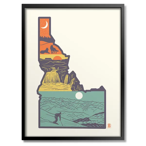 Layers Of Idaho Art Print, Travel Poster