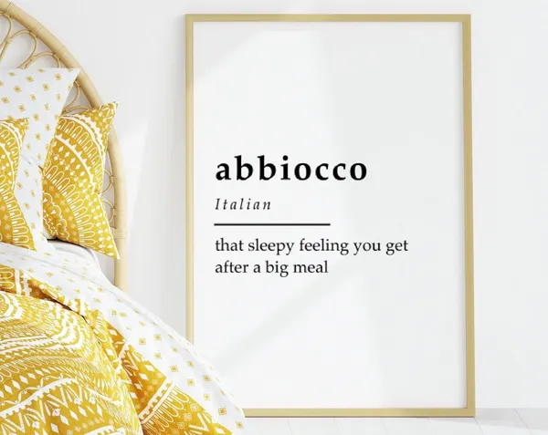 Italy Abbiocco Definition Kitchen Quote Art Print