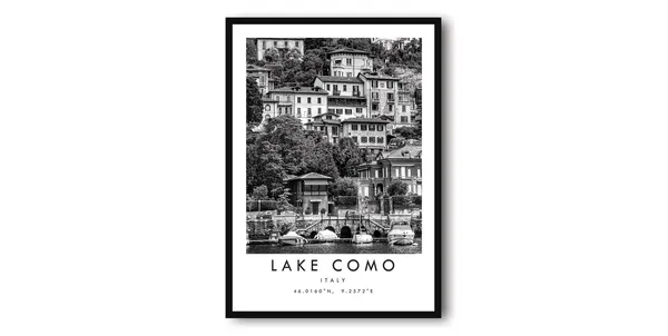 Lake Como Minimalist Italy Travel Poster, Wall Art