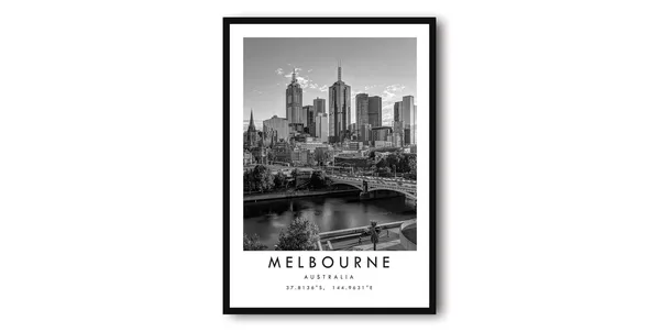 Melbourne Australia Minimalist Cityscape Art Print