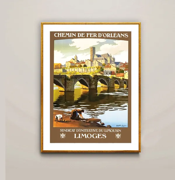 Limoges France Vintage Travel Poster Art Print