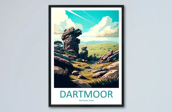 Dartmoor Travel Poster, National Park Wall Art