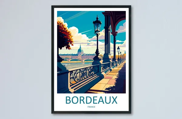 Bordeaux Travel Poster, France Wall Decor