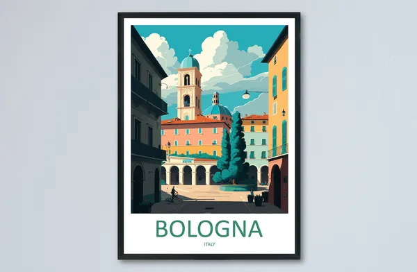 Bologna Travel Poster, Italy Wall Art Print