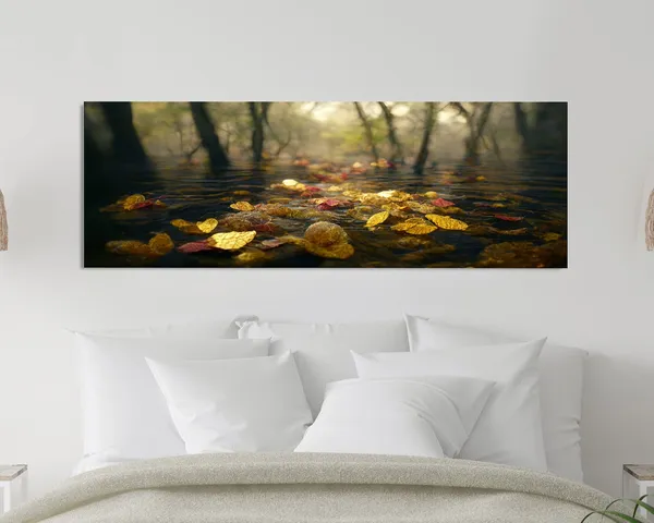 Wet Leaves Stream Forest Autumn Wall Art Print
