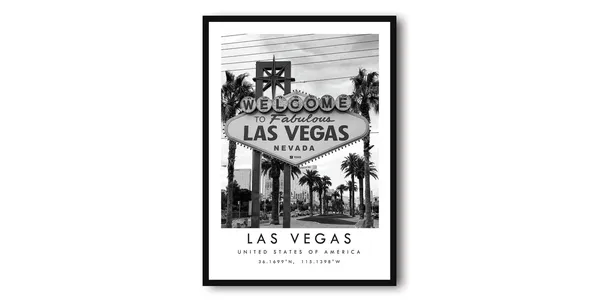 Las Vegas Black And White Minimalist Travel Poster