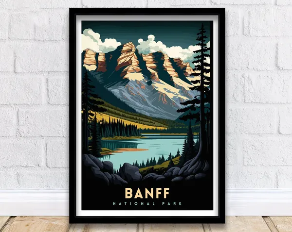 Banff National Park Travel Poster, Wall Decor