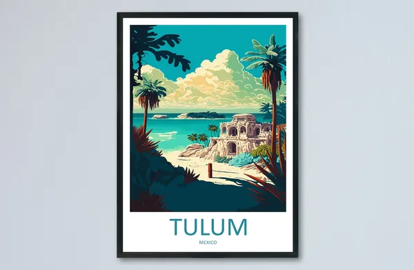 Tulum Travel Poster, Latin America Wall Art
