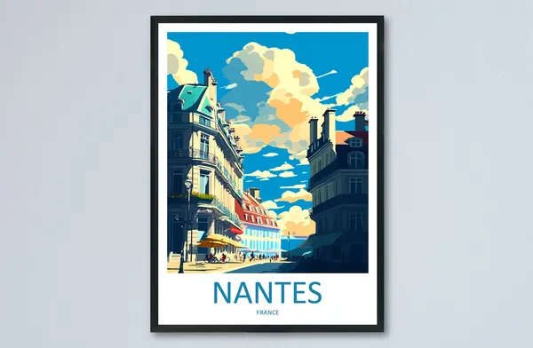 Nantes Travel Poster, Wall Art Print