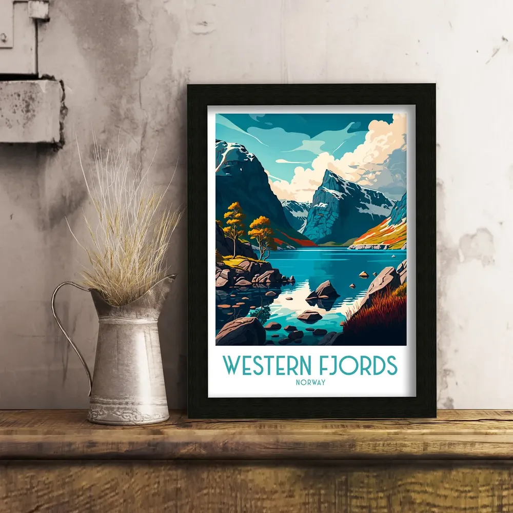 Western Fjords Norway Travel Poster - Image 2