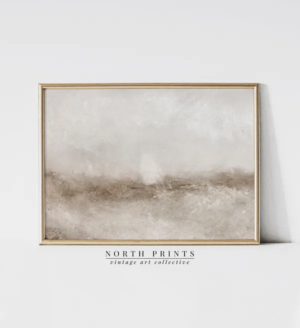 Vintage Abstract Coastal Painting, North Prints Art Print