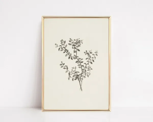Vintage Botanical Print, Antique Sketch Farmhouse Decor