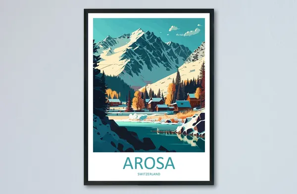 Arosa Travel Poster, Switzerland Home Decor
