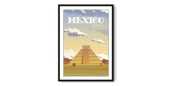 Chichen Itza Minimalist Mexico Travel Poster Print