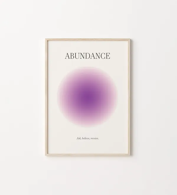 Abundance Aura Poster, Positive Affirmation Wall Art