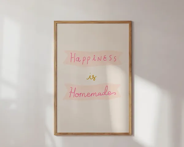 Pink Pastel Kitchen Motivational Quote Art Print
