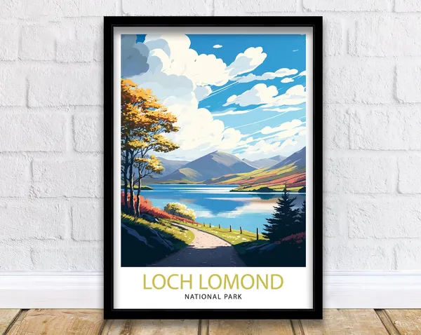 Loch Lomond Travel Poster, Scottish Highlands
