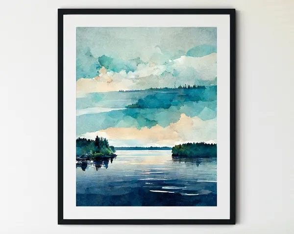Lake Life Finland Travel Poster, Lake House Decor