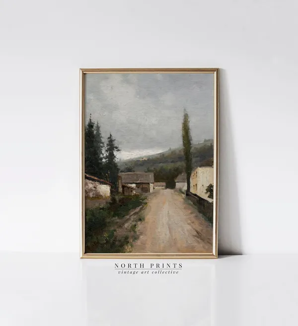 Vintage European Landscape Oil Painting Art Print