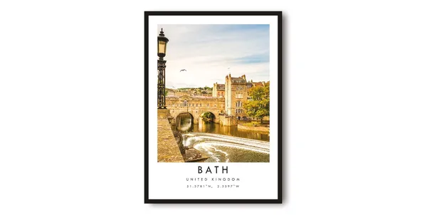 Bath England Travel Poster, Europe Wall Decor