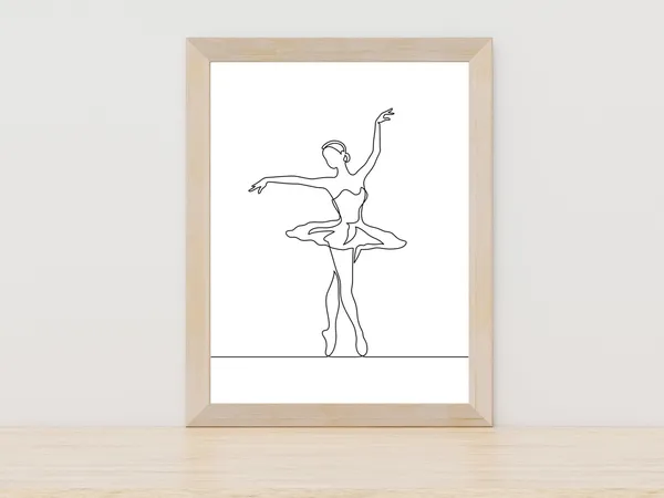 Ballerina Simple Line Art Ballet Pose Art Print