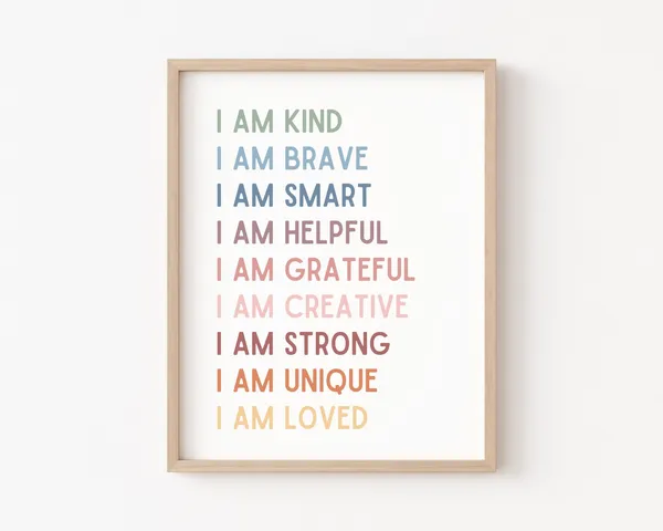 Kids Affirmation Boho Classroom Decor Art Print