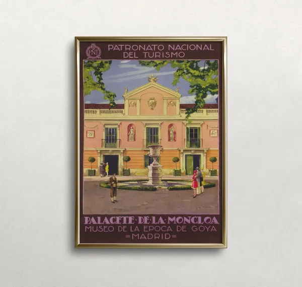Madrid Vintage Travel Poster, Palace of Moncloa